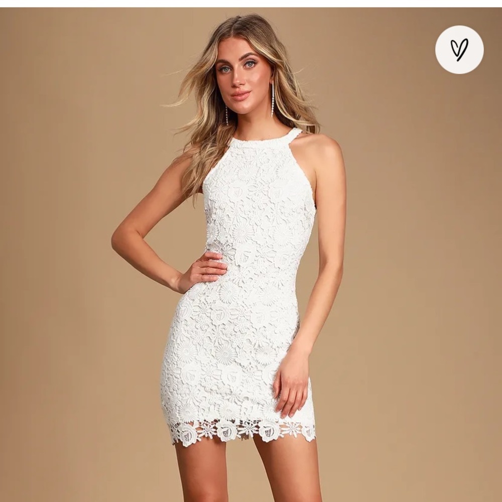 Love Poem Ivory Lace Mini Dress